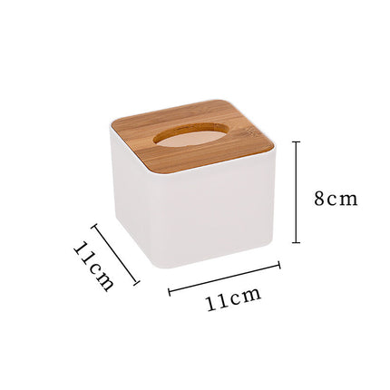 Bamboo wood tissue box