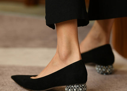 Low-heeled female pointed high-heeled shoes