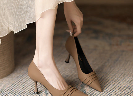 New Shallow Mouth Pleated Single Shoes Female