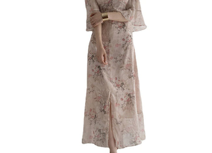 Elegant Waist Slimming Long Dress