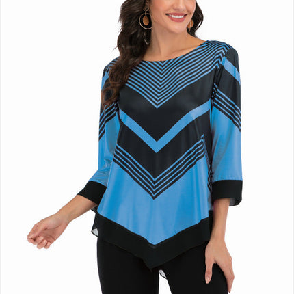 Blouse with irregular hem
