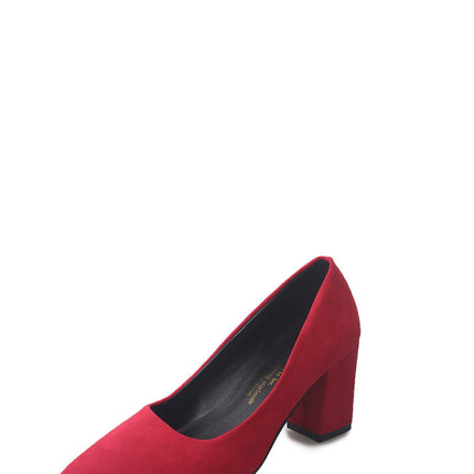 Spring new female grey lady shoes shallow pointed high-heeled shoes with thick shoes with all-match