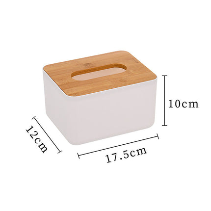 Bamboo wood tissue box