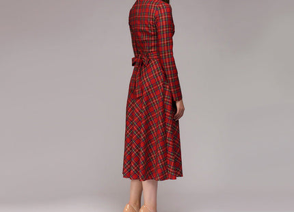 Plaid Elegant Midi Dress