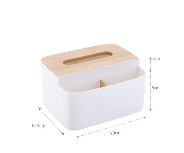 Bamboo wood tissue box