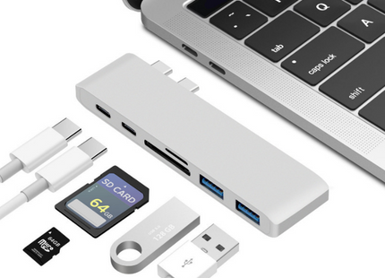Compatible with Apple , USB Type C Hub to TF SD Card Reader Hub 3.0 Adapter with PD Power USB C Hub Dock