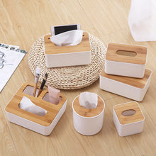 Bamboo wood tissue box