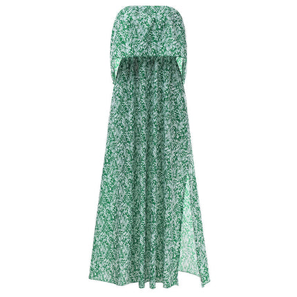 Women's Floral Ruffle Wrap Long Dress