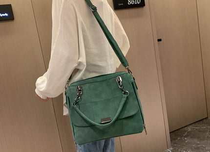 Matte Women  Scrub Female Shoulder Bags Large Capacity Matcha Green PU Leather Lady Totes Boston Bag for Travel Hand Bags