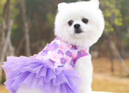 Pet Dog Skirt Pet Supplies Peach Blossom Skirt Cotton