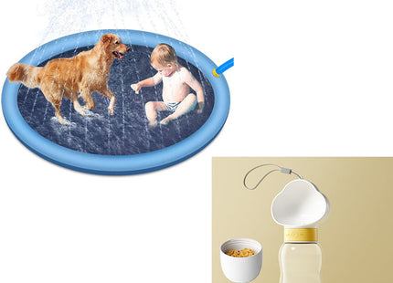 Non-Slip Splash Pad For Kids And Pet Dog Pool Summer Outdoor Water Toys Fun Backyard Fountain Play Mat