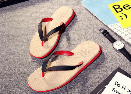 Wood grain flip flops