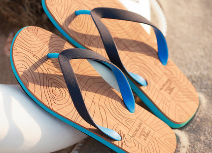 Wood grain flip flops