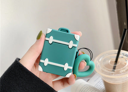 Liquid Silicone Airpods Protective Case Suitcase Cute
