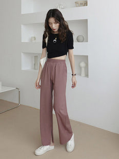High waist drape split trousers trousers