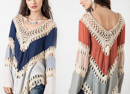 Female loose Bohemia beach blouse