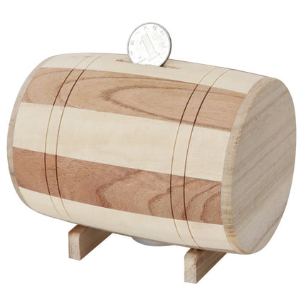 Solid Wood Cylinder Piggy Bank