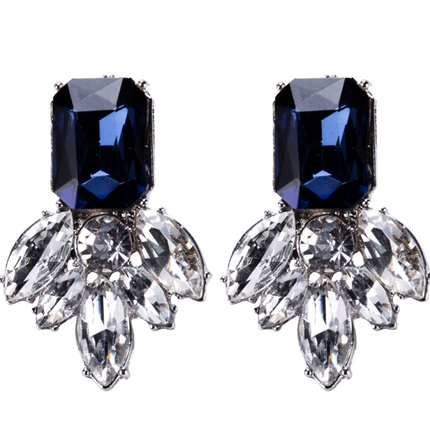 H20 Fashion Jewelry Black Blue Crystal Rhinestone Drop Earrings Red Flower Dangle Earrings Women Luxury Wedding Jewelry