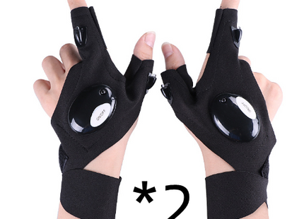 LED Outdoor Flashlight Fishing Half Finger Gloves Sports Lighting Fishing Gloves Lighted Gloves