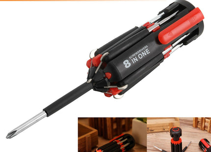 Car Supplies 8 In 1 Screwdriver With LED Flashlight Car Portable Multifunctional Outdoor Tools