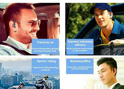 Bluetooth 5.0 Earpiece Driving Trucker Wireless Headset Earbuds Noise Cancelling