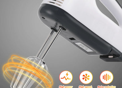 Hand Mixer Electric, Stainless Steel Electric Whisk With Dough Hooks For Baking, 7 Speeds, 260W, Turbo Boost & Easy Eject Button