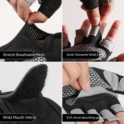 Weightlifting Half-Finger Gloves Breathable Non-slip polyester