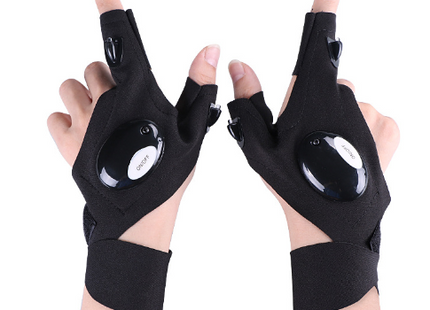 LED Outdoor Flashlight Fishing Half Finger Gloves Sports Lighting Fishing Gloves Lighted Gloves
