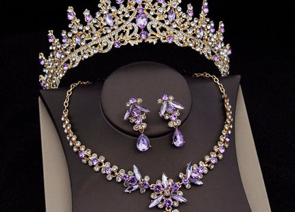 Royal Queen Bridal Jewelry Sets For Women Luxury Tiaras Crow