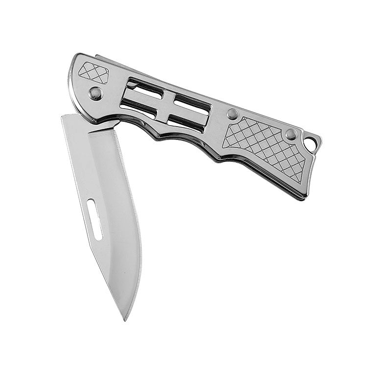 Outdoor Portable Fruit Mirror Light Knife Folding Stainless Steel Camping