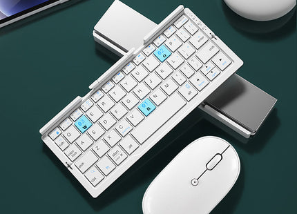 Mini Folding Bluetooth Keyboard Wireless Keypad Support3 Devices With Stand Rechargeable Foldable Keyboard For Phone Tablet