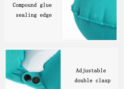 Portable U-Shape Inflatable Travel Pillow Car Head Rest Air Cushion For Travel Office Nap Head Rest Air Cushion Neck Pillow