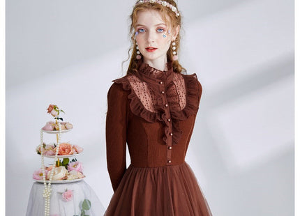 Elegant Long Sleeve Court Dress