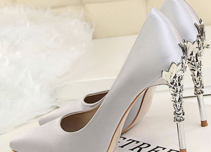Female host bridesmaid stiletto pointed wedding shoes