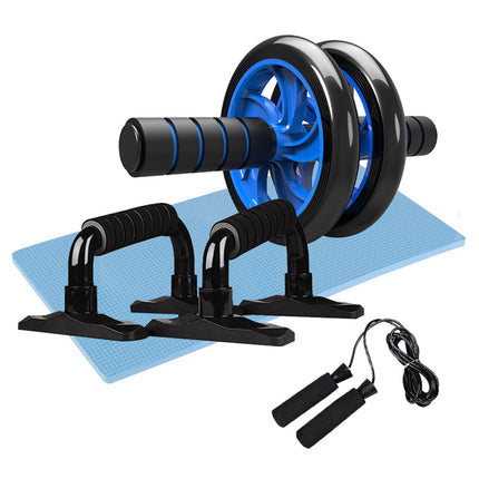 Home Exercise Kit: Abdominal Roller, Push-Up Bar, Skipping Rope