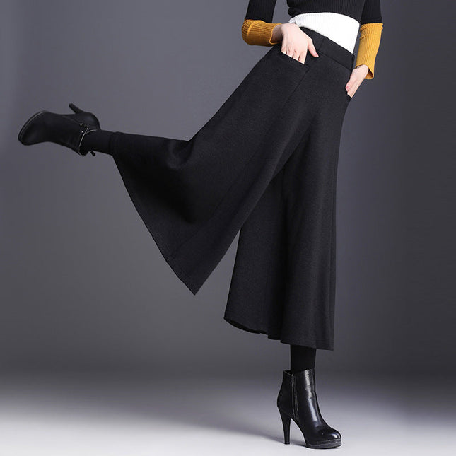 Autumn And Winter New Woolen Trousers Cropped Trousers
