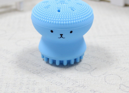 Cartoon octopus silicone wash brush foaming cleansing brush Manual facial massage brush cleansing brush brush bubbler