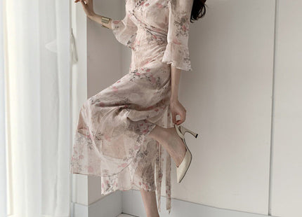 Elegant Waist Slimming Long Dress