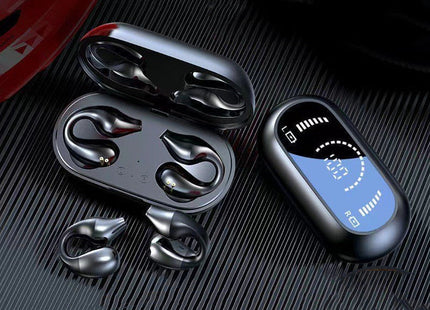 Ear Clip Bone Conduction Headphone Bluetooth 5.2 HIFI Wireless Earphone Touch Handsfree Sports Noise Cancelling Headset With Mic