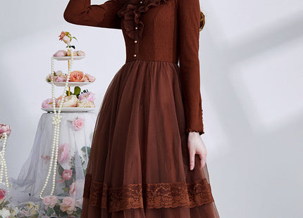 Elegant Long Sleeve Court Dress