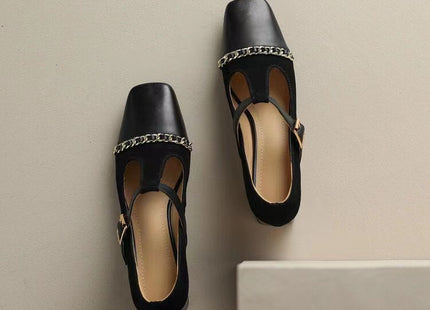 Retro Shallow Mouth Thick Single Shoes Female