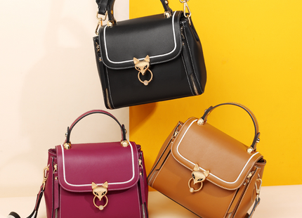 Fashion Lady Handbag Women Chic Shoulder Purse Female Split Leather Stylish Crossbody Bags Large Capacity