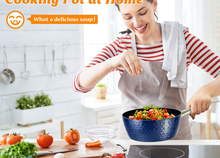 Induction Saucepan With Lid, 20cm 1.8L Milk Pan Non Stick Saucepan, Aluminum Ceramic Coating Cooking Pot - PFOA Free With Stainless Steel Handle, Suitable For All Hobs Types,  Amazon Banned
