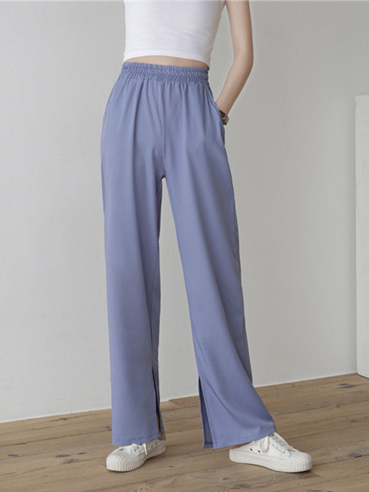 High waist drape split trousers trousers