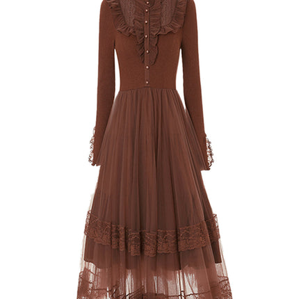 Elegant Long Sleeve Court Dress