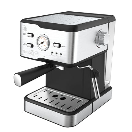 20 Bar Professional Coffee Machine With Pod Filter, Milk Frother Steam Wand & Thermometer. 1.5L Water Tank