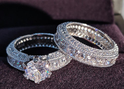 Silver wedding Ring for Women Engagement finger gift Jewelry