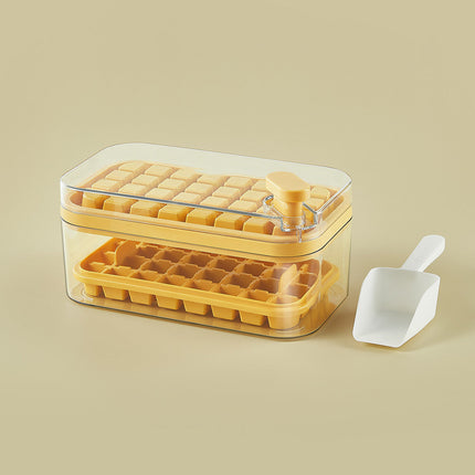 One-button Press Type - Ice Cube Maker Ice Tray Mold With Storage Box With Lid