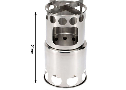 Portable Camping Stove Combo Wood Burning Stainless Steel Stove And Cooking Pot Set For Outdoor Backpacking Fishing Hiking