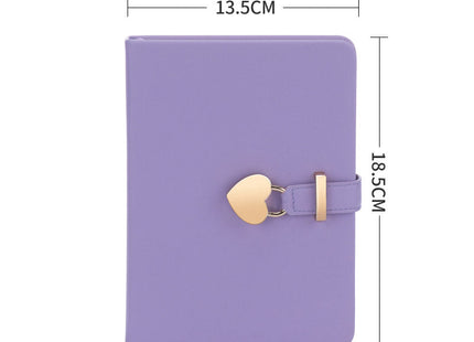 Fashion Creative Heart-shaped Sheepskin Lock Journal